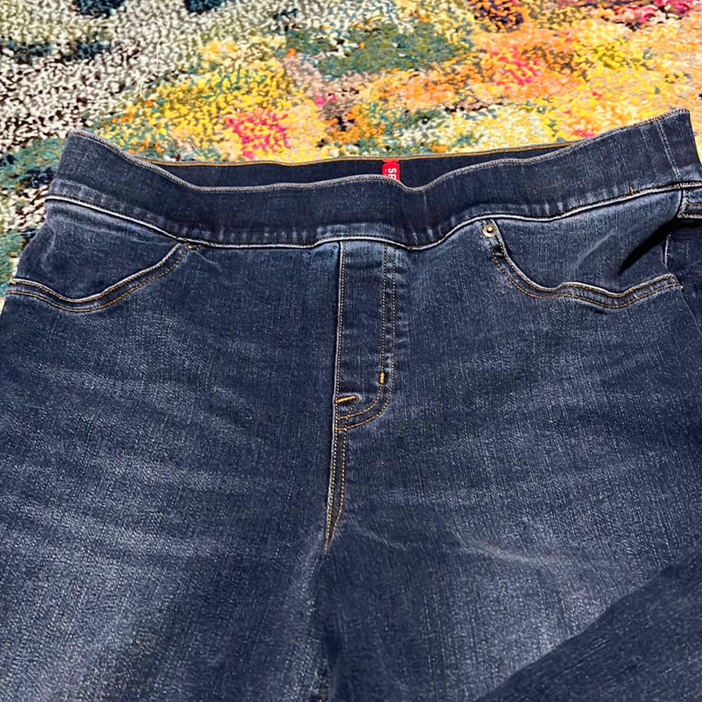 Women’s Spanx pull on distressed jeans